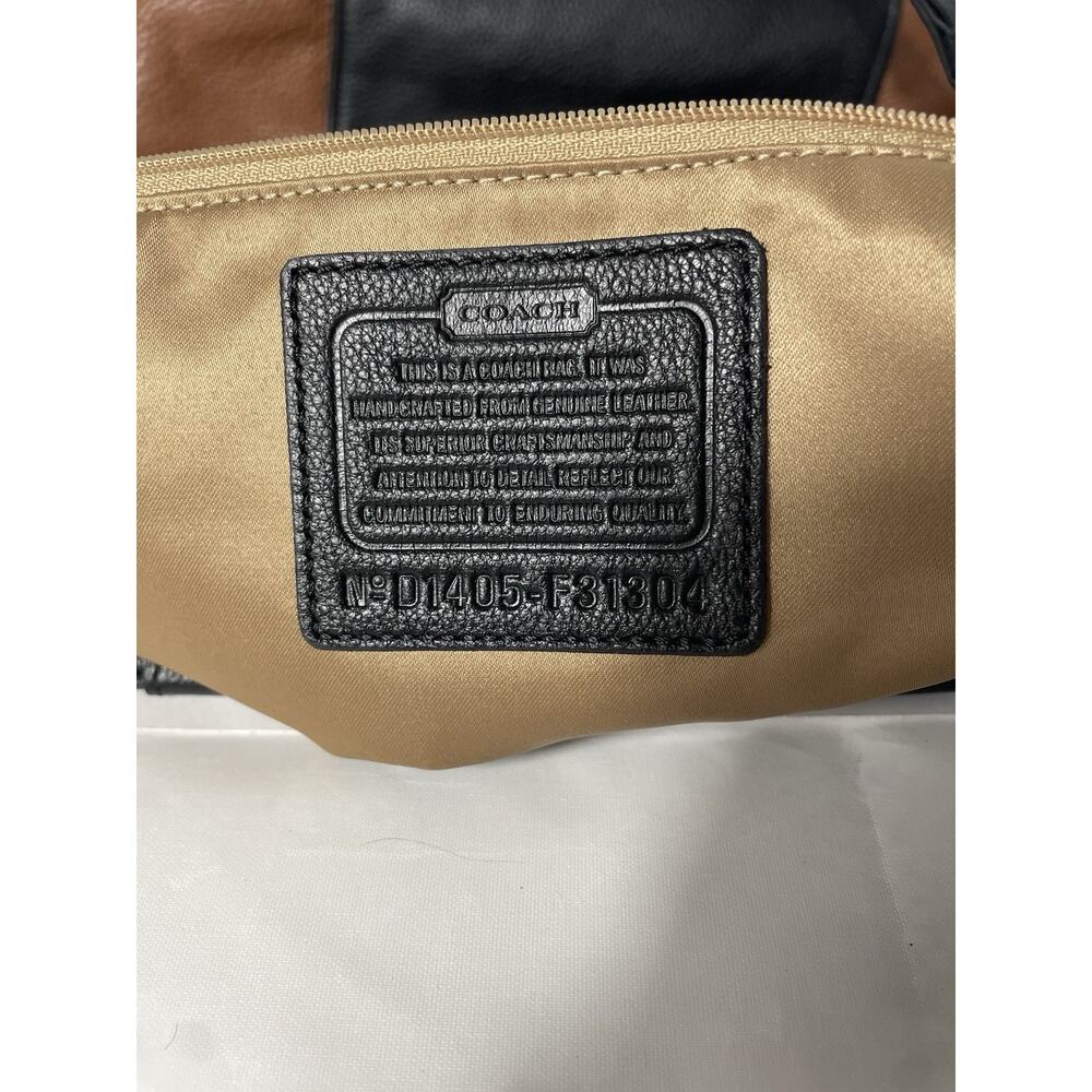 NWOT Coach Park Hobo Black/ Tan Color Block Bag#D1405-F31304 Pebbled Leather - Picture 7 of 14